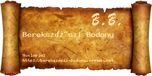 Berekszászi Bodony névjegykártya
